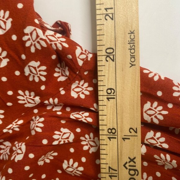 Luxology Pantsuit Jumper Womens Size L Orange‎ Floral Wide Leg Career Casual - Picture 8 of 13